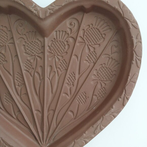 Vintage Hartstone Pottery USA 1989 Thistle Heart Shortbread Cookie Mold - Picture 3 of 10
